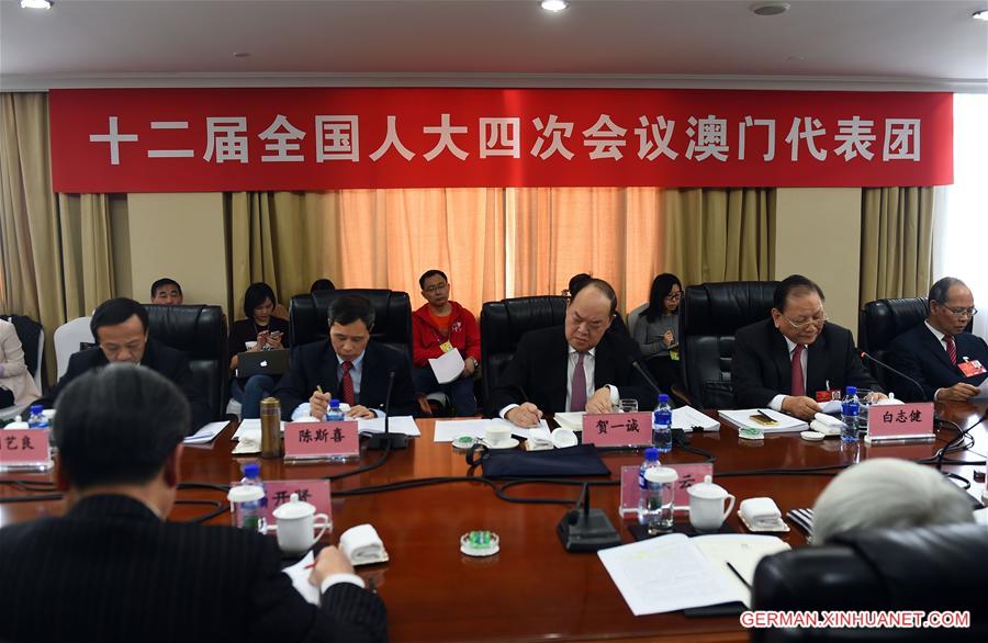 (TWO SESSIONS) CHINA-BEIJING-NPC-MACAO DELEGATION-PLENARY MEETING-OPEN (CN)