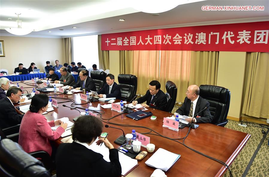 (TWO SESSIONS)CHINA-BEIJING-NPC-MACAO DELEGATION-PLENARY MEETING (CN)