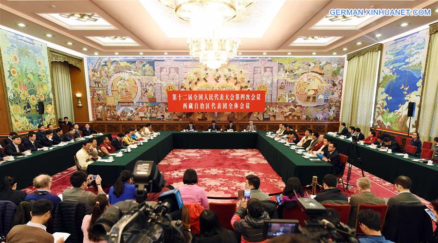 (TWO SESSIONS)CHINA-BEIJING-NPC-TIBET DELEGATION-PLENARY MEETING (CN)