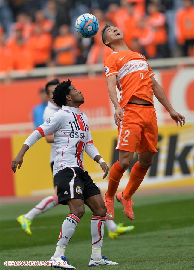 (SP)CHINA-JINAN-AFC CHAMPIONSHIPS LEAGUE 2016-GROUP F-SHANDONG LUNENG VS FC SEOUL