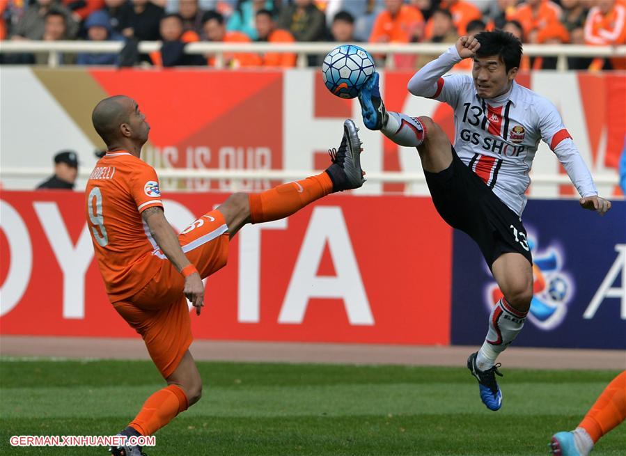 (SP)CHINA-JINAN-AFC CHAMPIONSHIPS LEAGUE 2016-GROUP F-SHANDONG LUNENG VS FC SEOUL