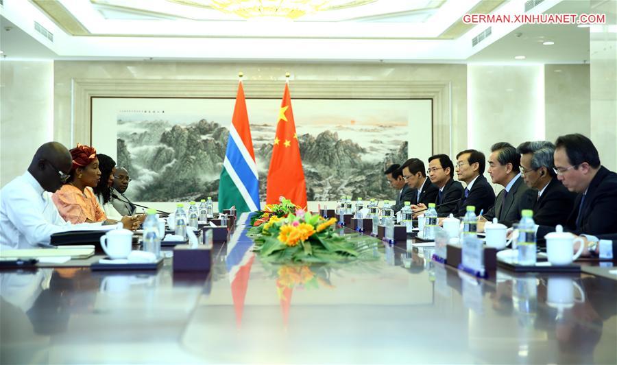 CHINA-BEIJING-WANG YI-GAMBIAN FM-TALKS(CN)