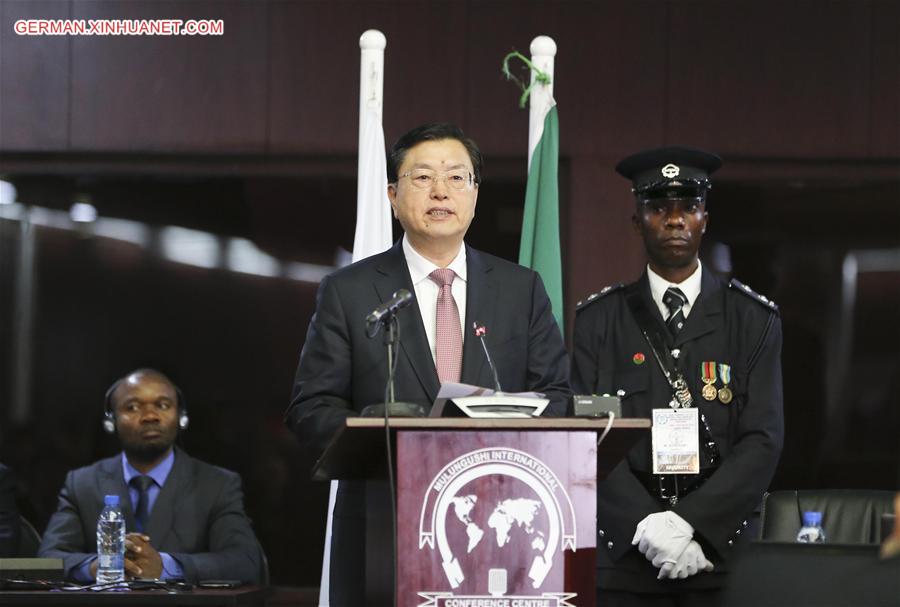 ZAMBIA-LUSAKA-ZHANG DEJIANG-IPU ASSEMBLY-SPEECH