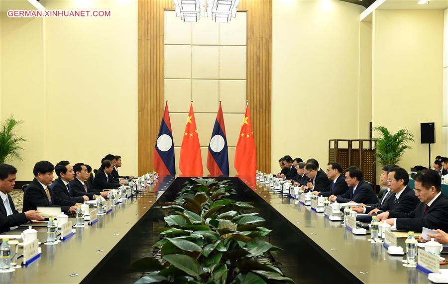 CHINA-LI KEQIANG-LAO PM-MEETING (CN)