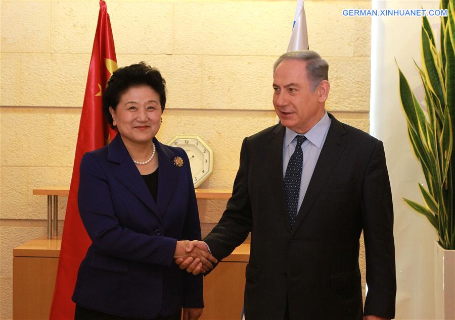 ISRAEL-PM-CHINA-VICE PREMIER-MEETING