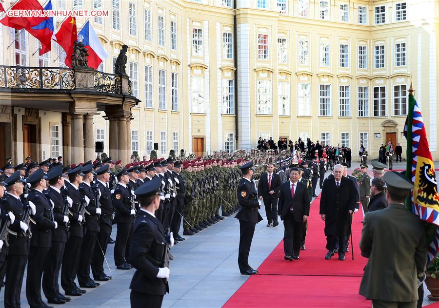 CZECH REPUBLIC-CHINA-XI JINPING-WELCOMING CEREMONY