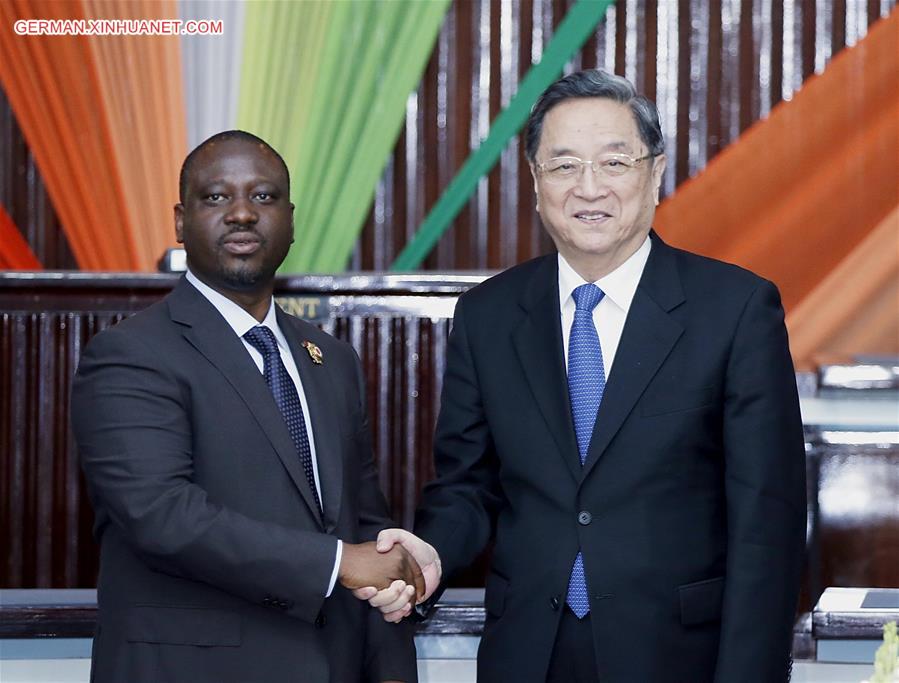 COTE D'IVOIRE-CHINA-YU ZHENGSHENG-VISIT 