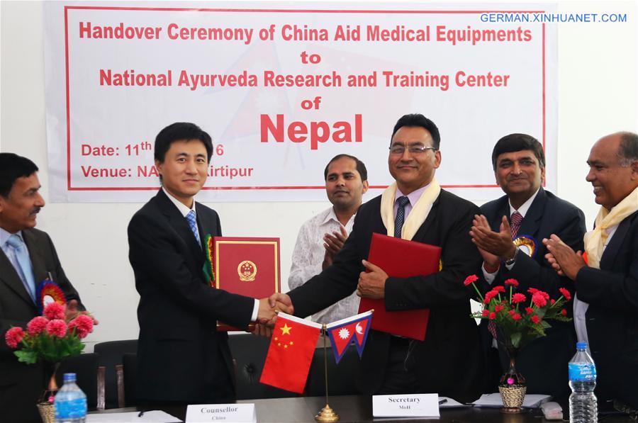 NEPAL-KATHMANDU-HANDOVER CEREMONY-CHINA AID MEDICAL EQUIPMENT