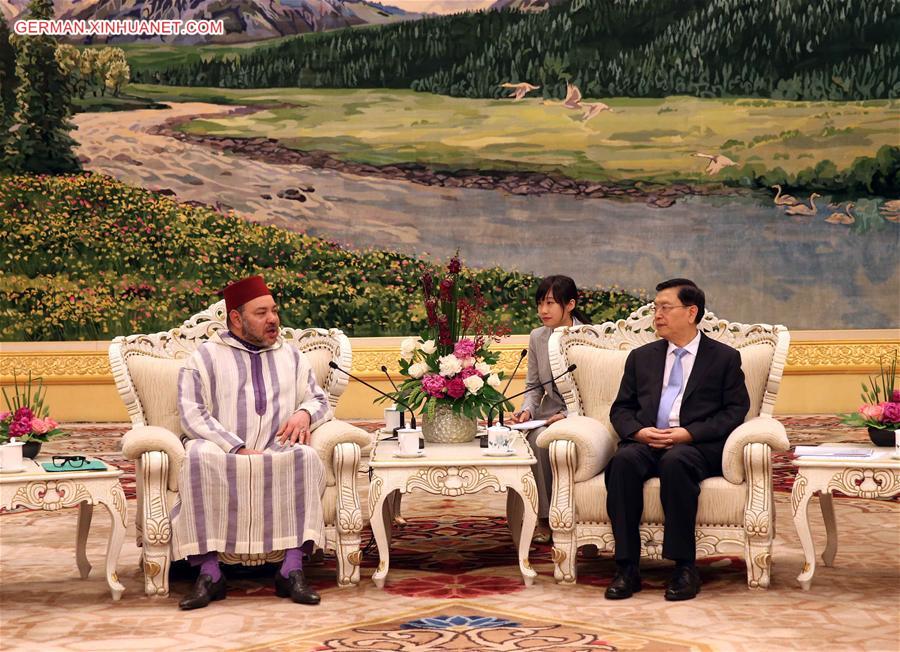 CHINA-BEIJING-MOROCCO-ZHANG DEJIANG-KING-MEET (CN)