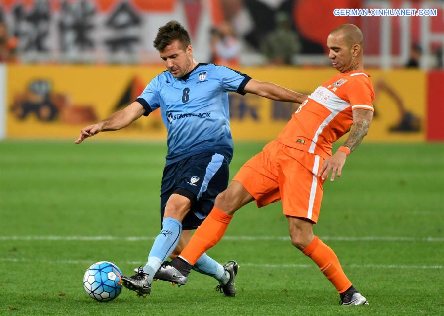 (SP)CHINA-JINAN-AFC CHAMPIONS LEAGUE 2016-SHANGDONG LUNENG FC VS SYDNEY FC (CN)