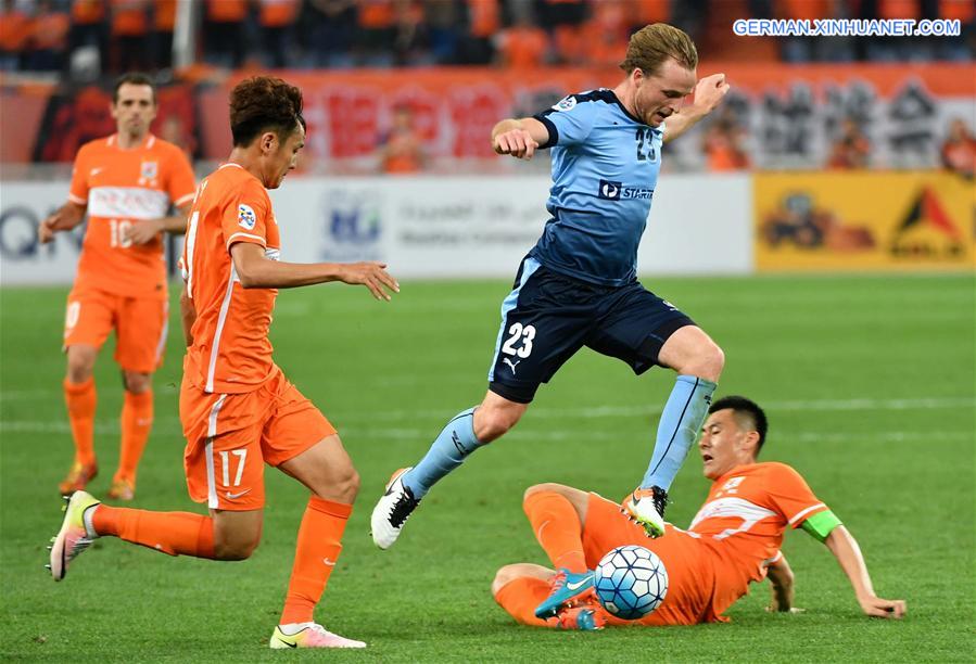 (SP)CHINA-JINAN-AFC CHAMPIONS LEAGUE 2016-SHANGDONG LUNENG FC VS SYDNEY FC (CN)