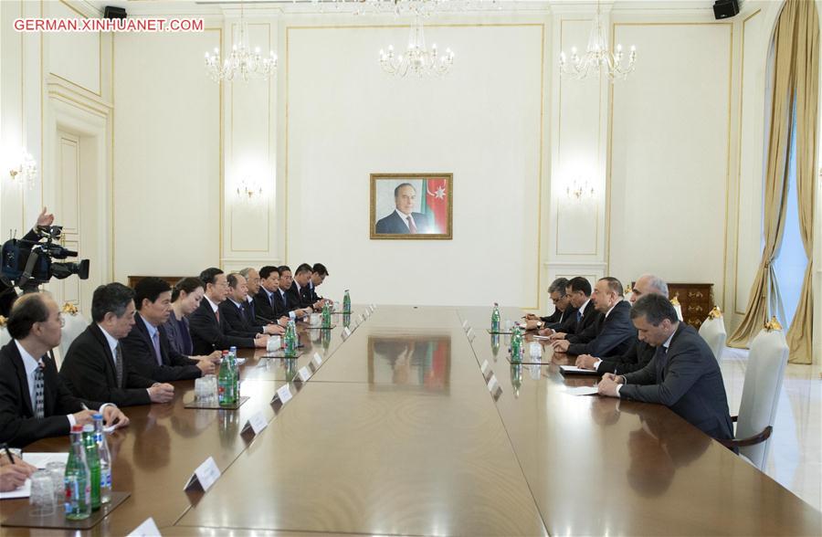 AZERBAIJAN-BAKU-ZHANG GAOLI-ALIYEV-MEETING (CN)