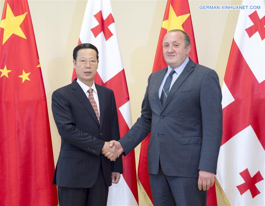 GEORGIA-TBILISI-PRESIDENT-CHINA-ZHANG GAOLI-MEETING 