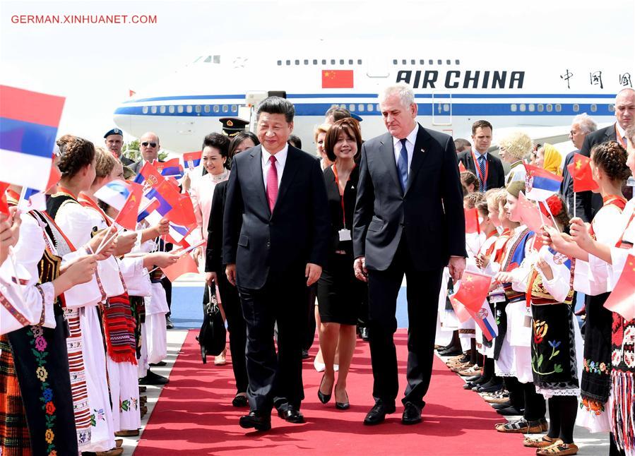 SERBIA-BELGRADE-CHINA-XI JINPING-ARRIVAL