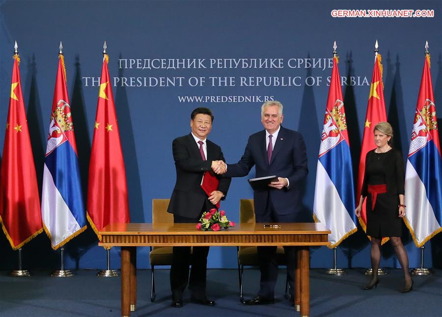 SERBIA-CHINA-XI JINPING-TOMISLAV NIKOLIC-TALKS 