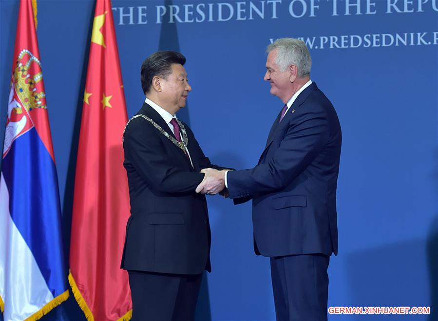 SERBIA-CHINA-XI JINPING-NIKOLIC-ORDER OF THE REPUBLIC OF SERBIA