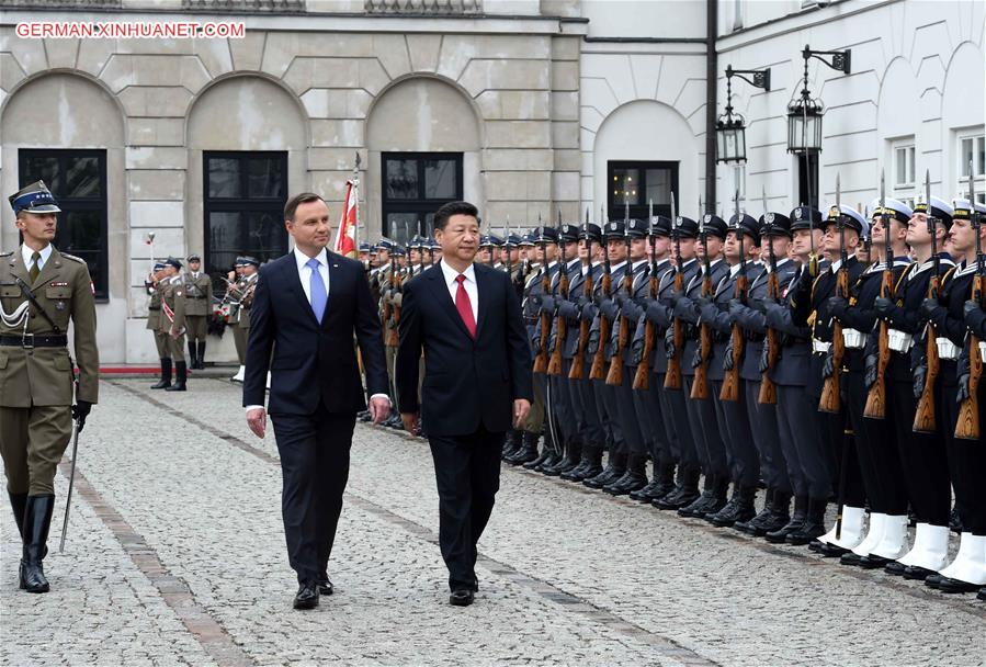 POLAND-WARSAW-CHINA-XI JINPING-WELCOMING CEREMONY