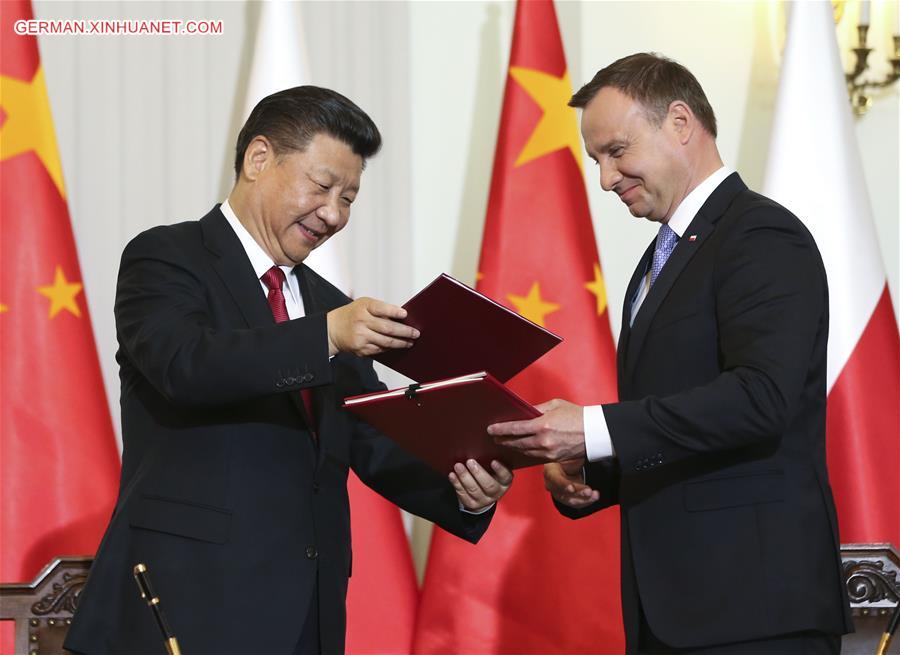 POLAND-CHINA-XI JINPING-ANDRZEJ DUDA-TALKS