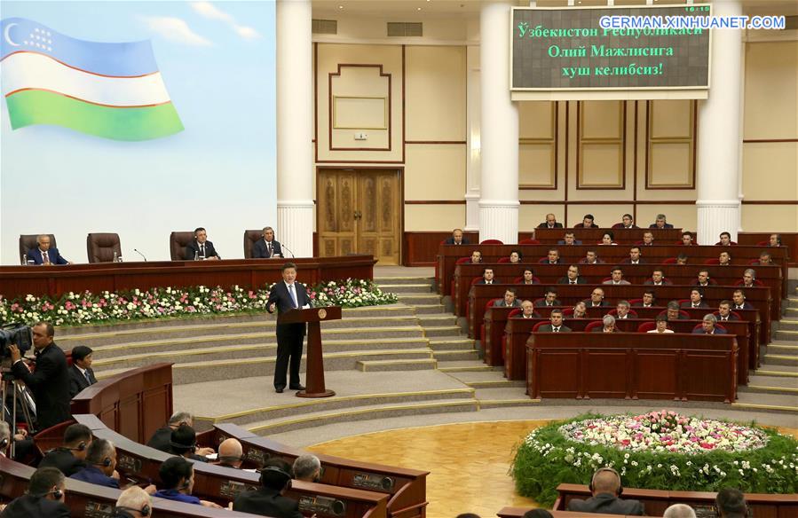 UZBEKISTAN-CHINA-XI JINPING-PARLIAMENT-SPEECH