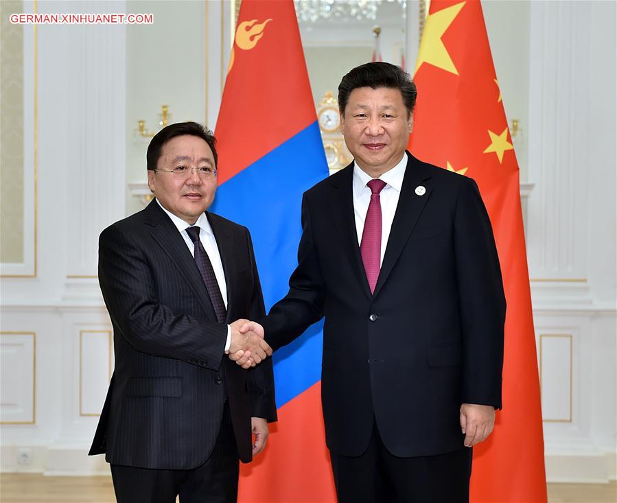 UZBEKISTAN-CHINA-XI JINPING-MONGOLIAN PRESIDENT-MEETING 