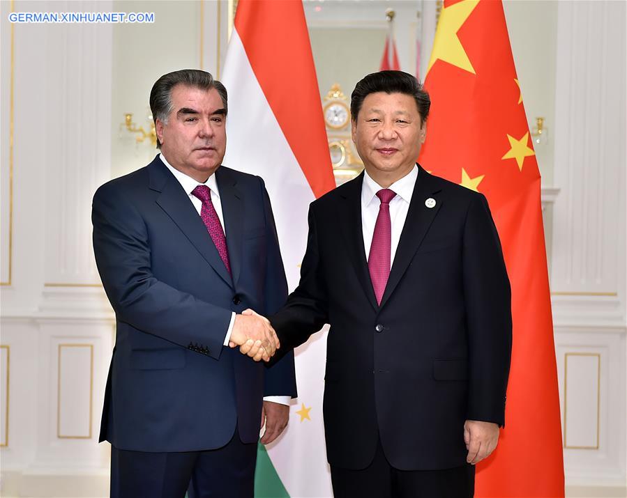 UZBEKISTAN-CHINA-XI JINPING-TAJIK PRESIDENT-MEETING 