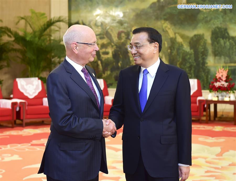 CHINA-TIANJIN-LI KEQIANG-KLAUS SCHWAB-MEETING (CN) 