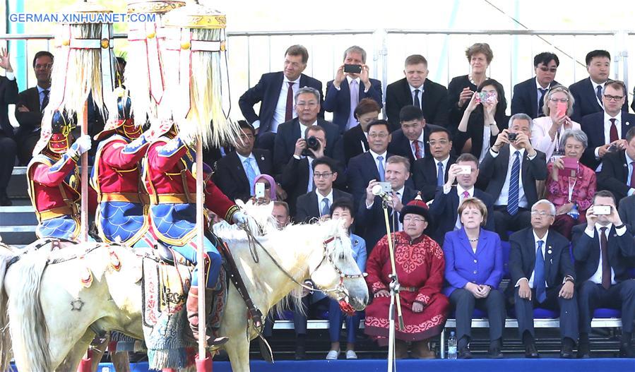 MONGOLIA-ULAN BATOR-CHINESE PREMIER-ASEM SUMMIT-NAADAM PERFORMANCE 