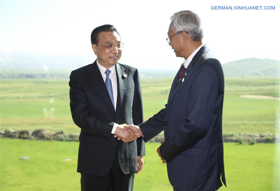 MONGOLIA-ULAN BATOR-CHINA-LI KEQIANG-MYANMAR PRESIDENT-MEETING 