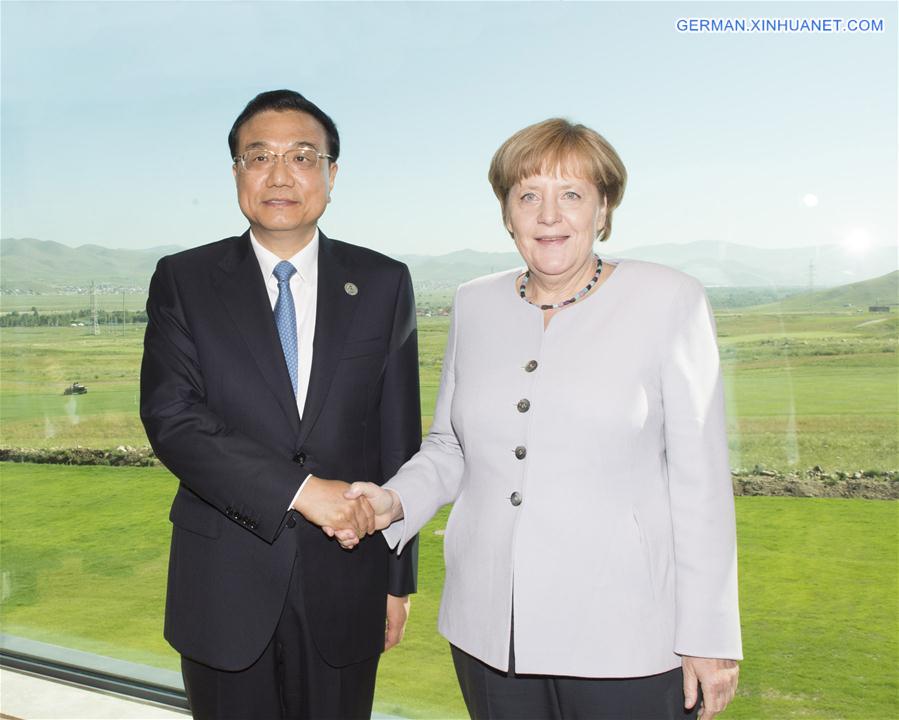 MONGOLIA-ULAN BATOR-CHINA-LI KEQIANG-GERMAN-MERKEL-MEETING 