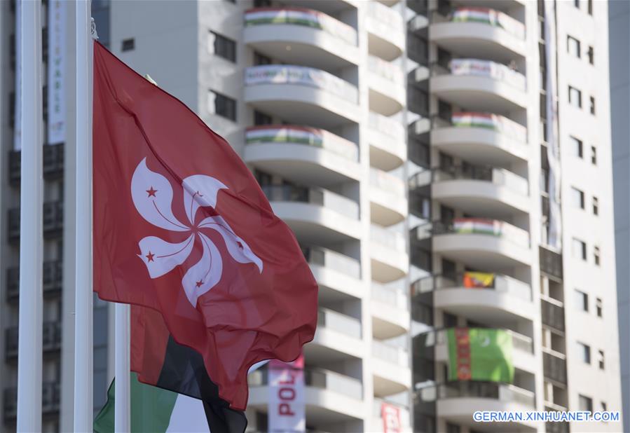 (SP)BRAZIL-RIO DE JANEIRO-OLYMPICS-FLAG RAISING CEREMONY-HONG KONG CHINA