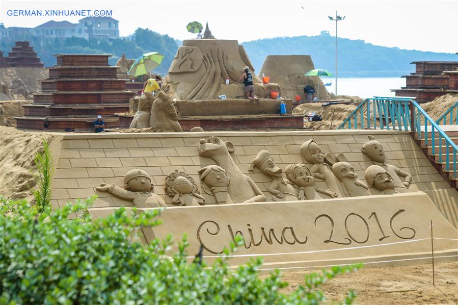 CHINA-ZHEJIANG-SAND SCULPTURE-G20 (CN) 
