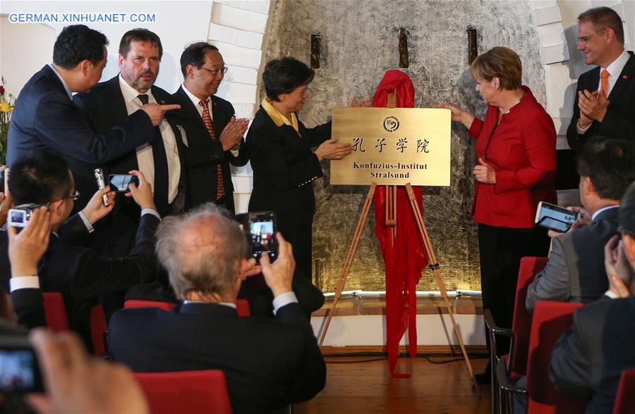 GERMANY-STRALSUND-CONFUCIUS INSTITUTE-ANGELA MERKEL 