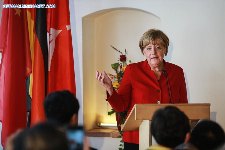 GERMANY-STRALSUND-CONFUCIUS INSTITUTE-ANGELA MERKEL 