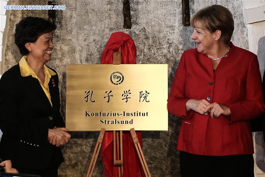 GERMANY-STRALSUND-CONFUCIUS INSTITUTE-ANGELA MERKEL 