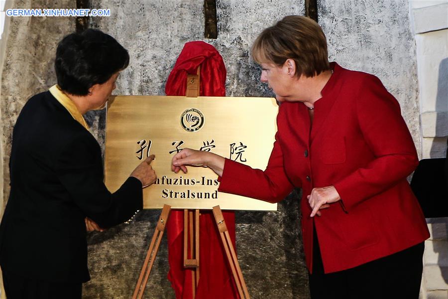 GERMANY-STRALSUND-CONFUCIUS INSTITUTE-ANGELA MERKEL 