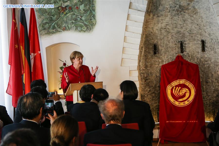 GERMANY-STRALSUND-CONFUCIUS INSTITUTE-ANGELA MERKEL 