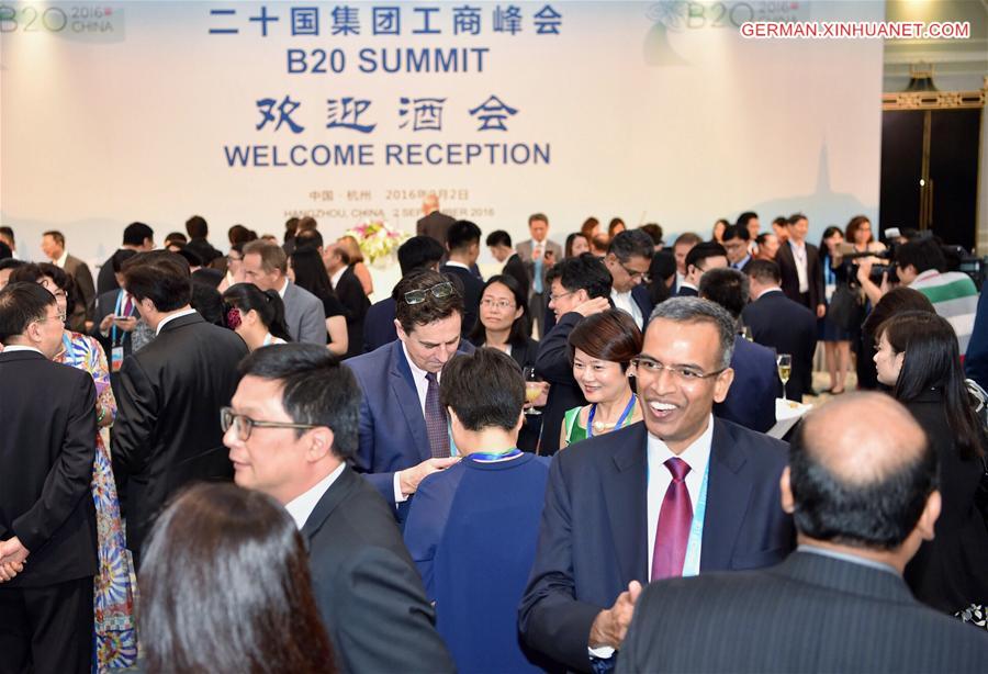 (G20 SUMMIT)CHINA-HANGZHOU-B20-WELCOME RECEPTION (CN)