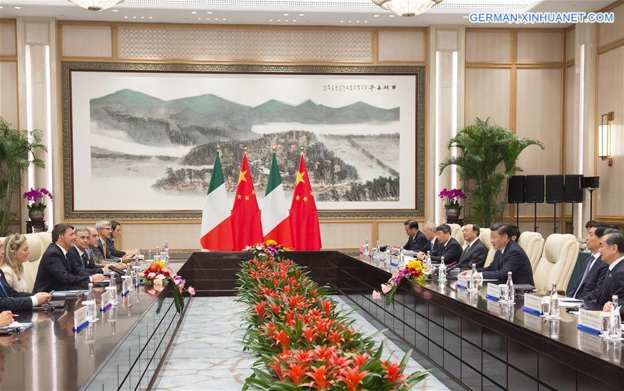 (G20 SUMMIT)CHINA-HANGZHOU-XI JINPING-ITALIAN PM-MEETING (CN)