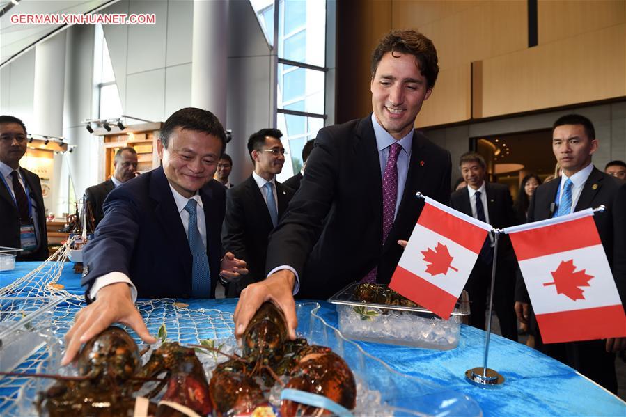 (G20 SUMMIT)CHINA-HANGZHOU-CANADA-PM-JACK MA-ALIBABA (CN)
