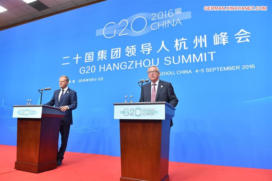 (G20 SUMMIT)CHINA-HANGZHOU-G20-EU-PRESS CONFERENCE (CN)
