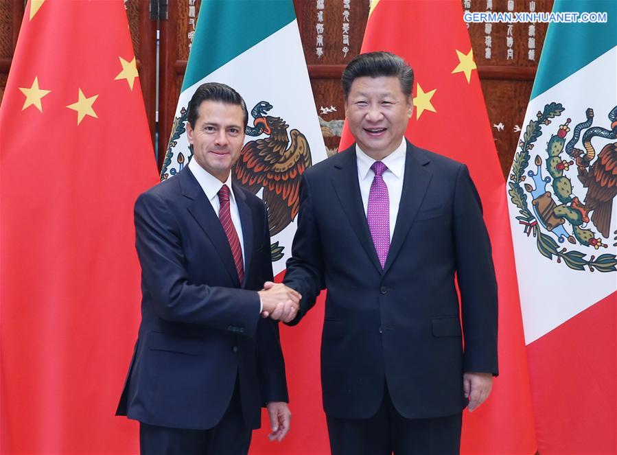 （杭州G20·时政）习近平会见墨西哥总统培尼亚