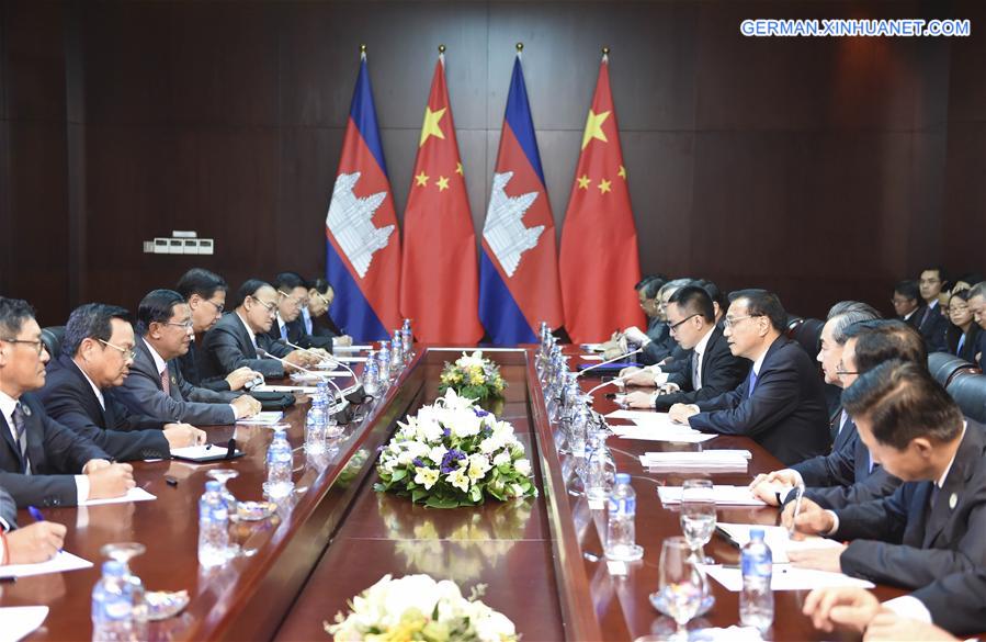 LAOS-CHINA-LI KEQIANG-CAMBODIAN PM-MEETING 