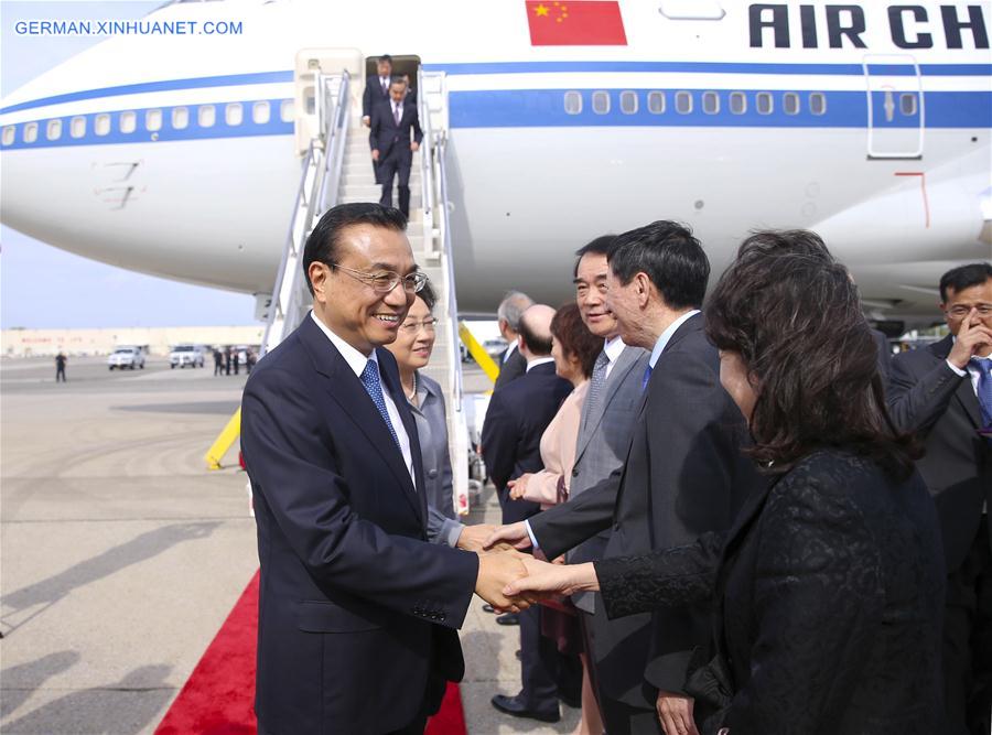 US-CHINESE PREMIER-UN GENERAL ASSEMBLY-ARRIVAL