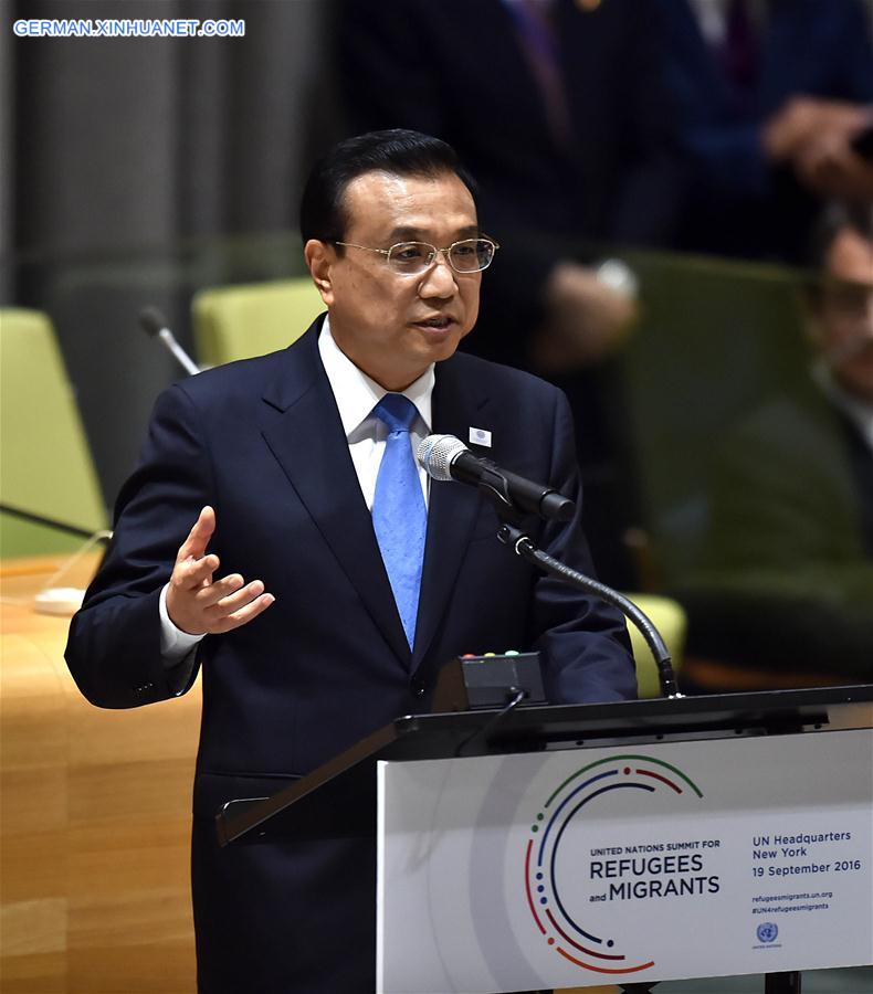 US-CHINESE PREMIER-UN GENERAL ASSEMBLY-SUMMIT(CN)