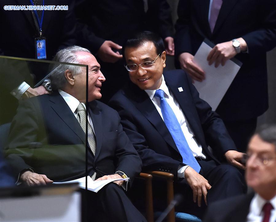 US-CHINESE PREMIER-UN GENERAL ASSEMBLY-SUMMIT(CN)