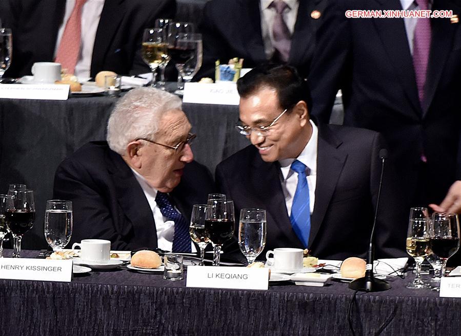 US-NEW YORK-CHINESE PREMIER-WELCOMING DINNER PARTY