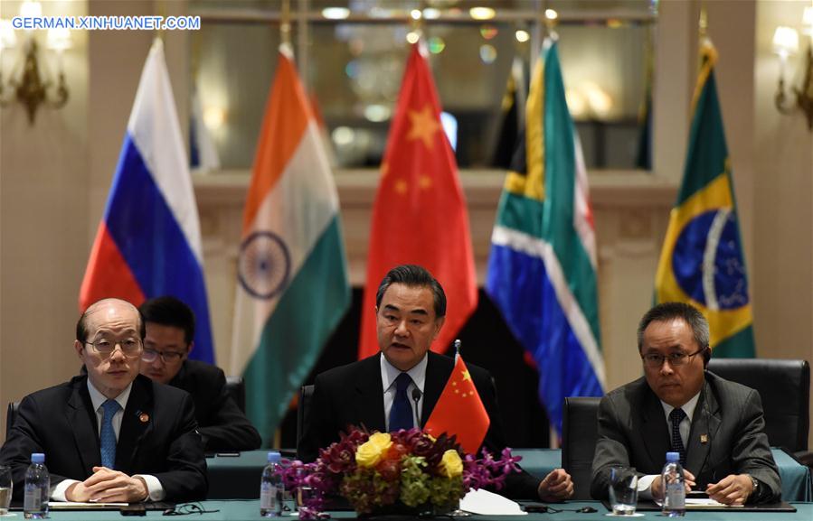 U.S.-NEW YORK-CHINA-FM-BRICS NATIONS-FM-MEETING