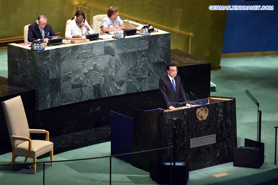 UN-GENERAL ASSEMBLY-CHINESE PREMIER-SPEECH