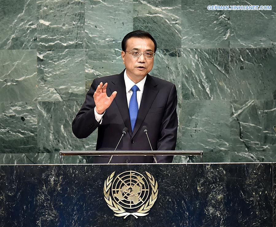 UN-GENERAL ASSEMBLY-CHINESE PREMIER-SPEECH