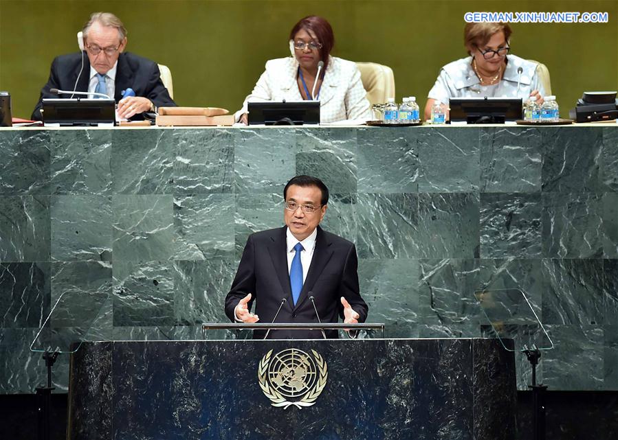 UN-GENERAL ASSEMBLY-CHINESE PREMIER-SPEECH